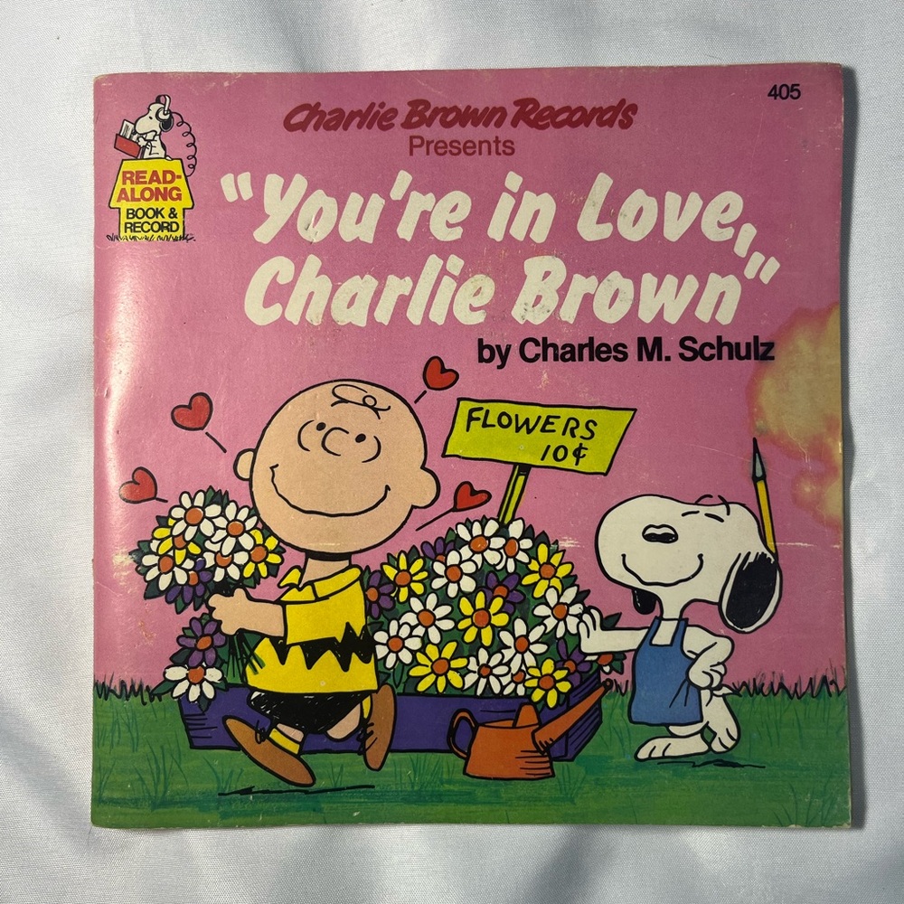 Vintage 1978 You’re‎ In Love Charlie Brown Book & Record Schulz Peanuts